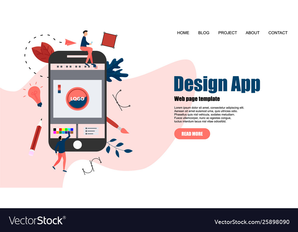 Webpage template flat design application