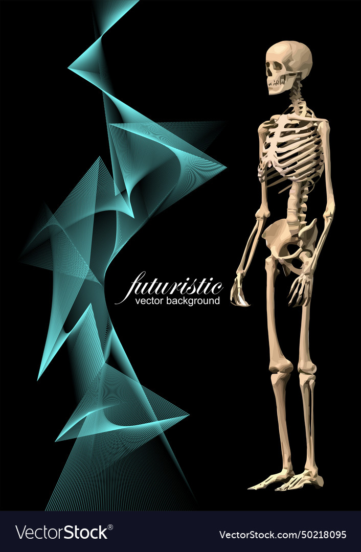 Abstract futuristic background with skeleton