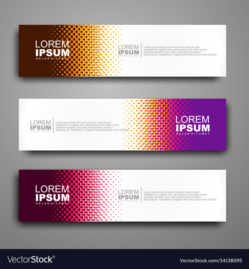 Abstract web banner design template with halftone Vector Image Abstract web banner design template with halftone