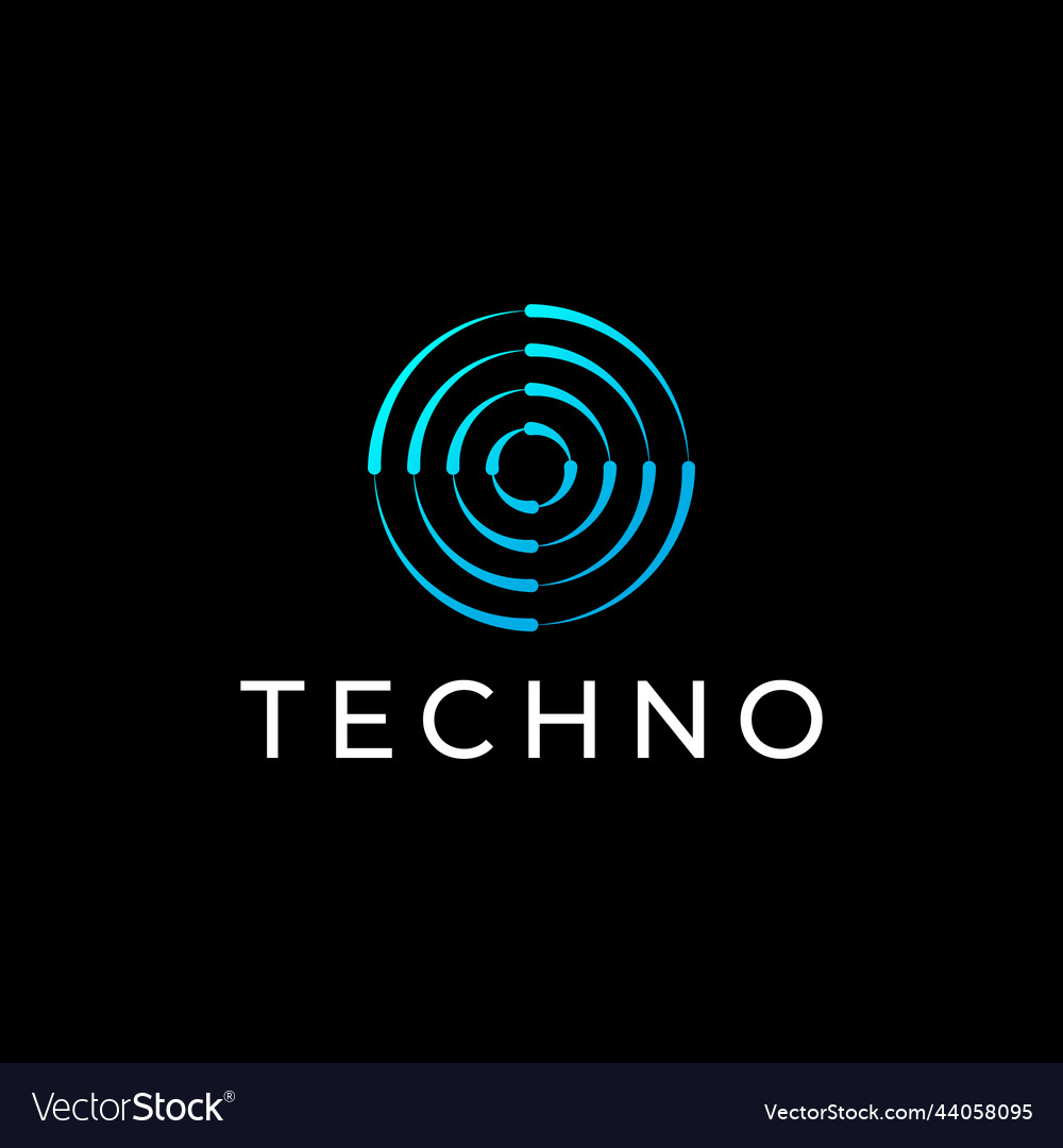 Circle tech logo design connection high