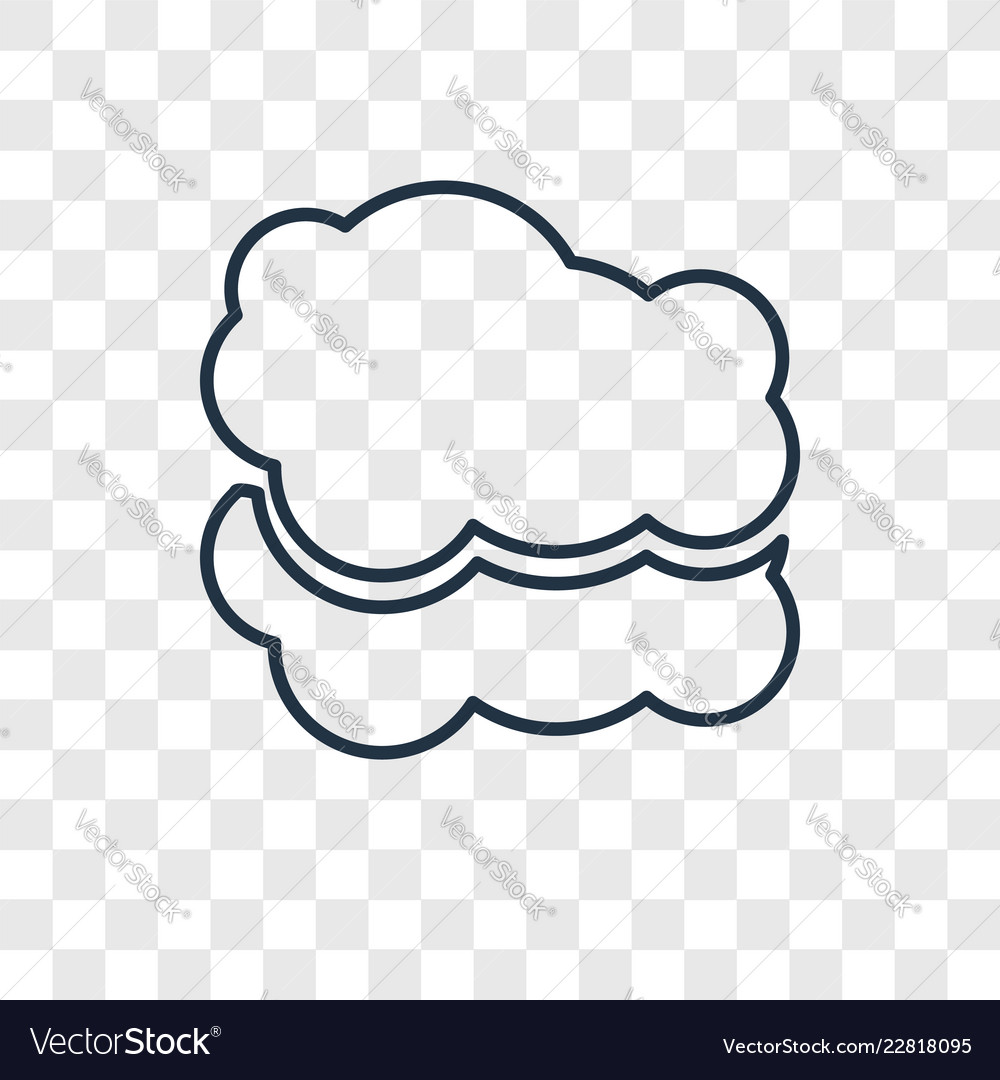 Cloud concept linear icon isolated on transparent vector image Cloud concept linear icon isolated on transparent
