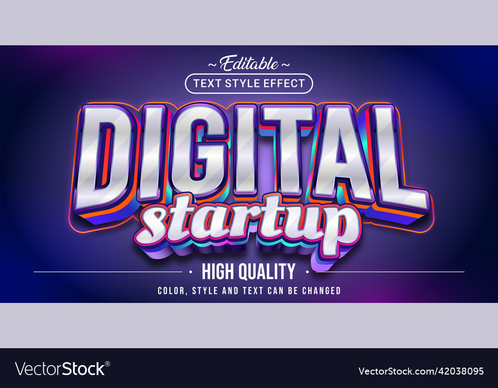Editable text style effect - digital startup