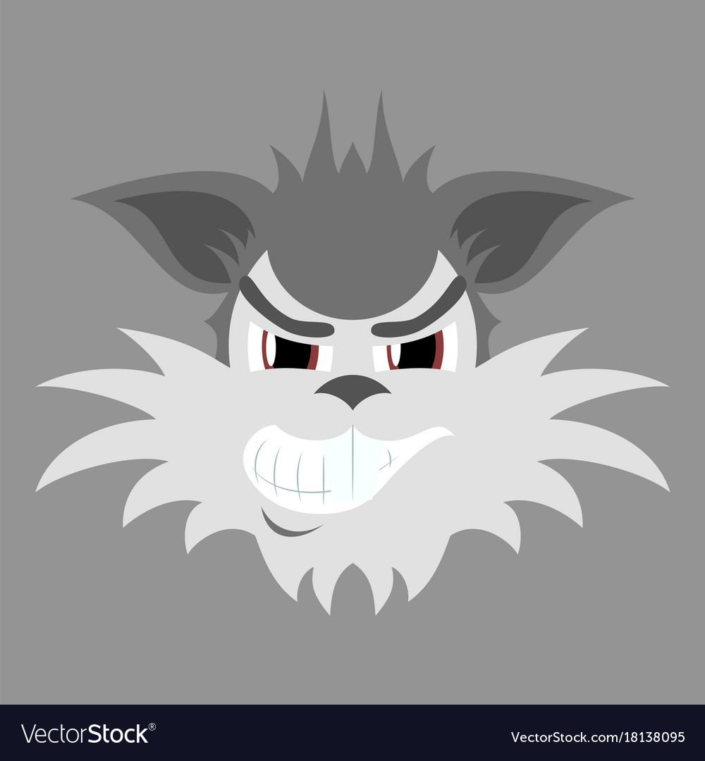 Flat icon on theme evil animal coyote