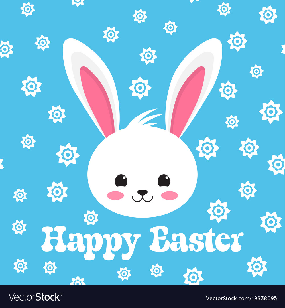 Happy easter rabbit white cute bunny