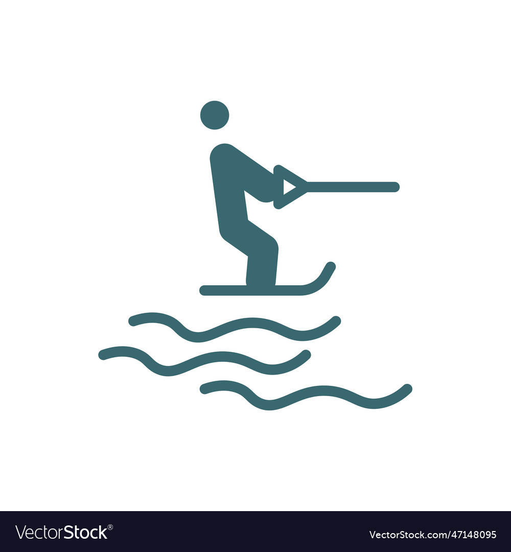 Jet surfing sign icon filled