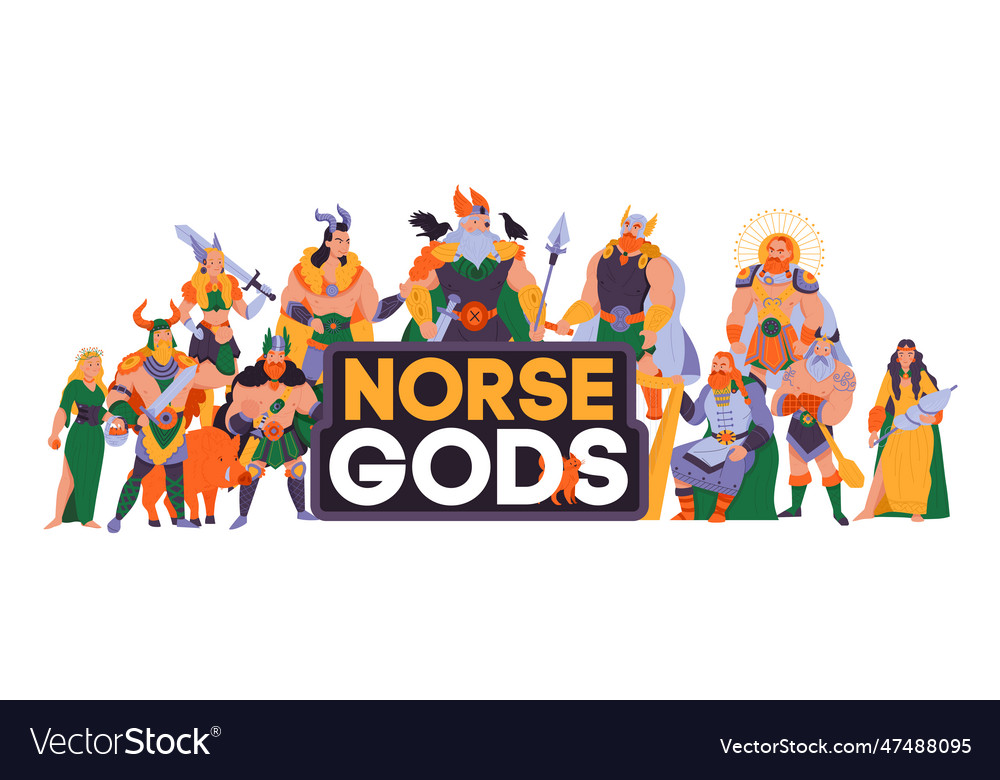 Norse Gods Cartoon Royalty Free Vector Image - Vectorstock