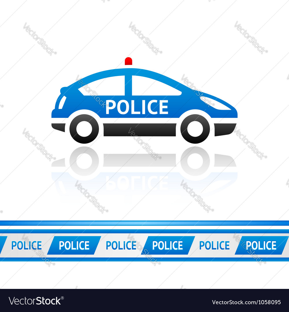 Police car police tape Royalty Free Vector Image