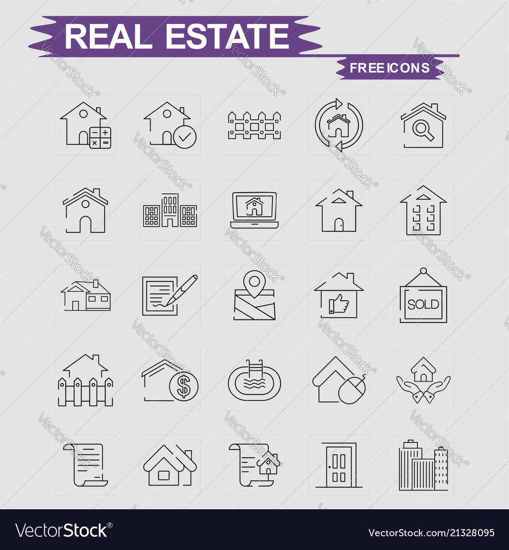 Real estate icons set Royalty Free Vector Image