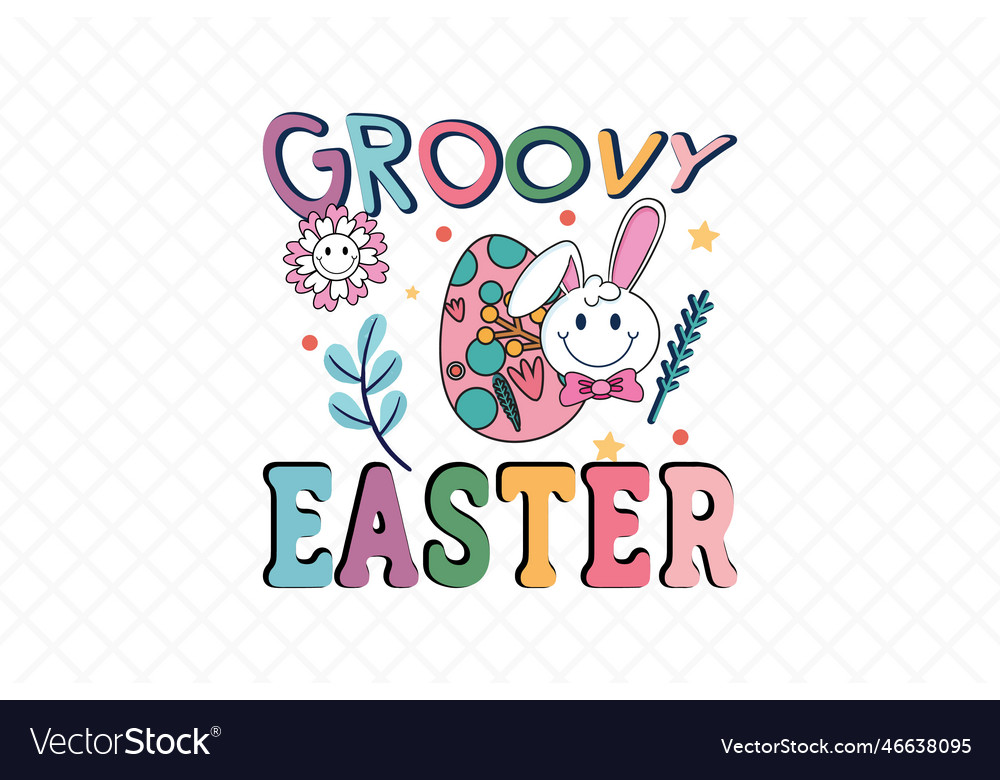 Retro groovy easter Zitat svg design