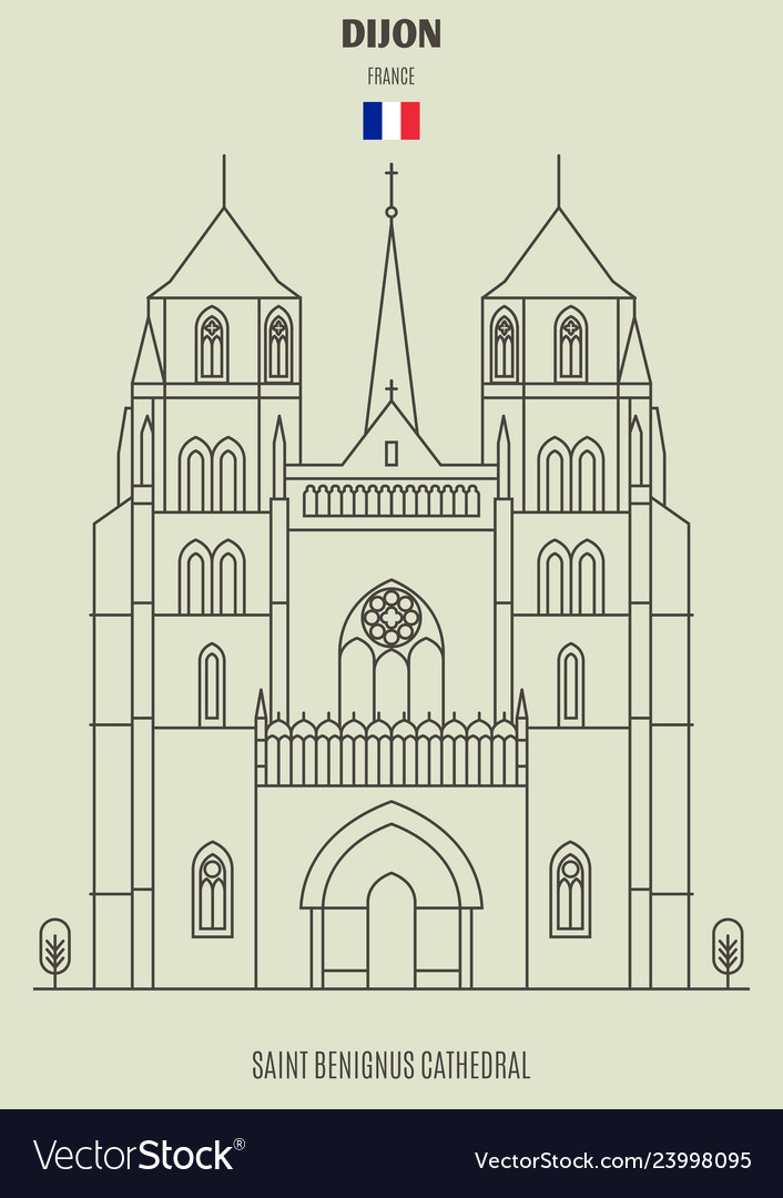 Saint benignus cathedral of dijon Royalty Free Vector Image