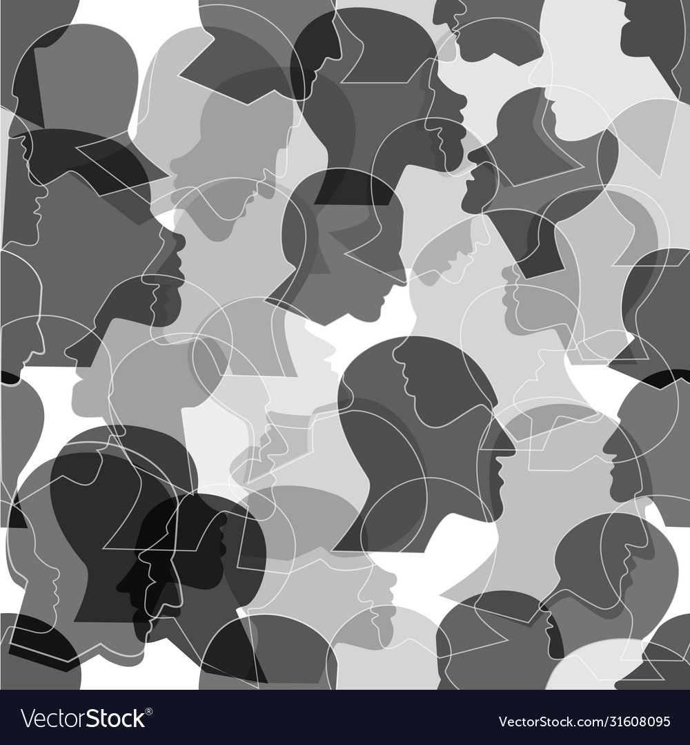 Seamless pattern a crowd many different Vector Image Seamless pattern a crowd many different
