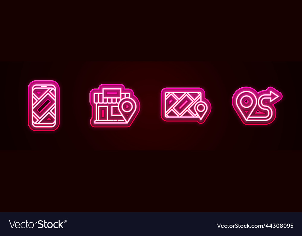 Set line city map navigation location with store vector image Set line city map navigation location with store