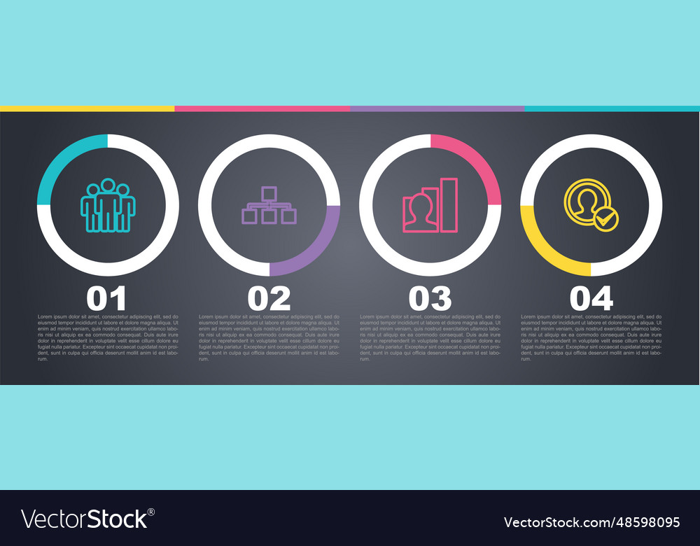 Set line users group hierarchy organogram chart vector image Set line users group hierarchy organogram chart