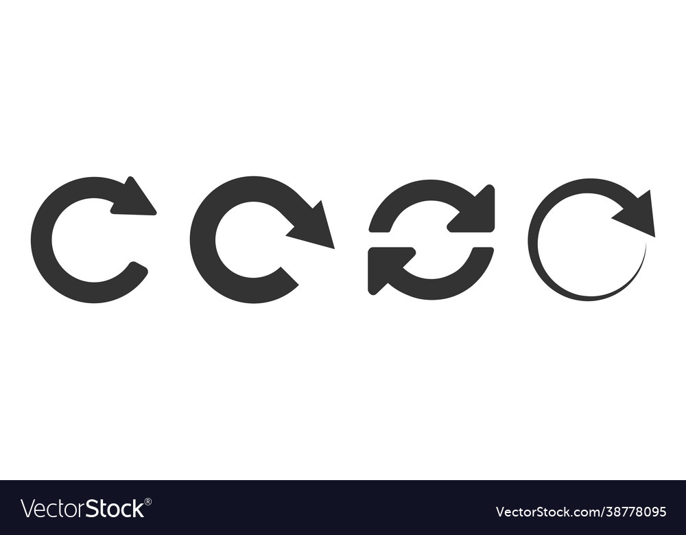 Set video play button like simple replay icon Vector Image Set video play button like simple replay icon
