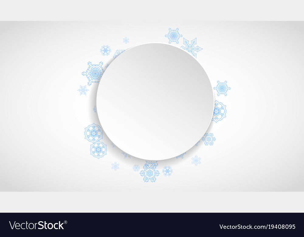 Snowflakes frame on white paper background