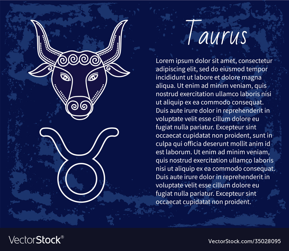 Taurus astrological sign for horoscope zodiac Vector Image