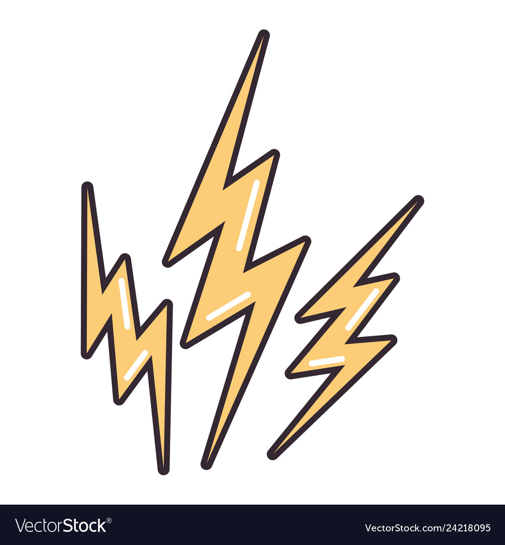 Three lightning power Royalty Free Vector Image