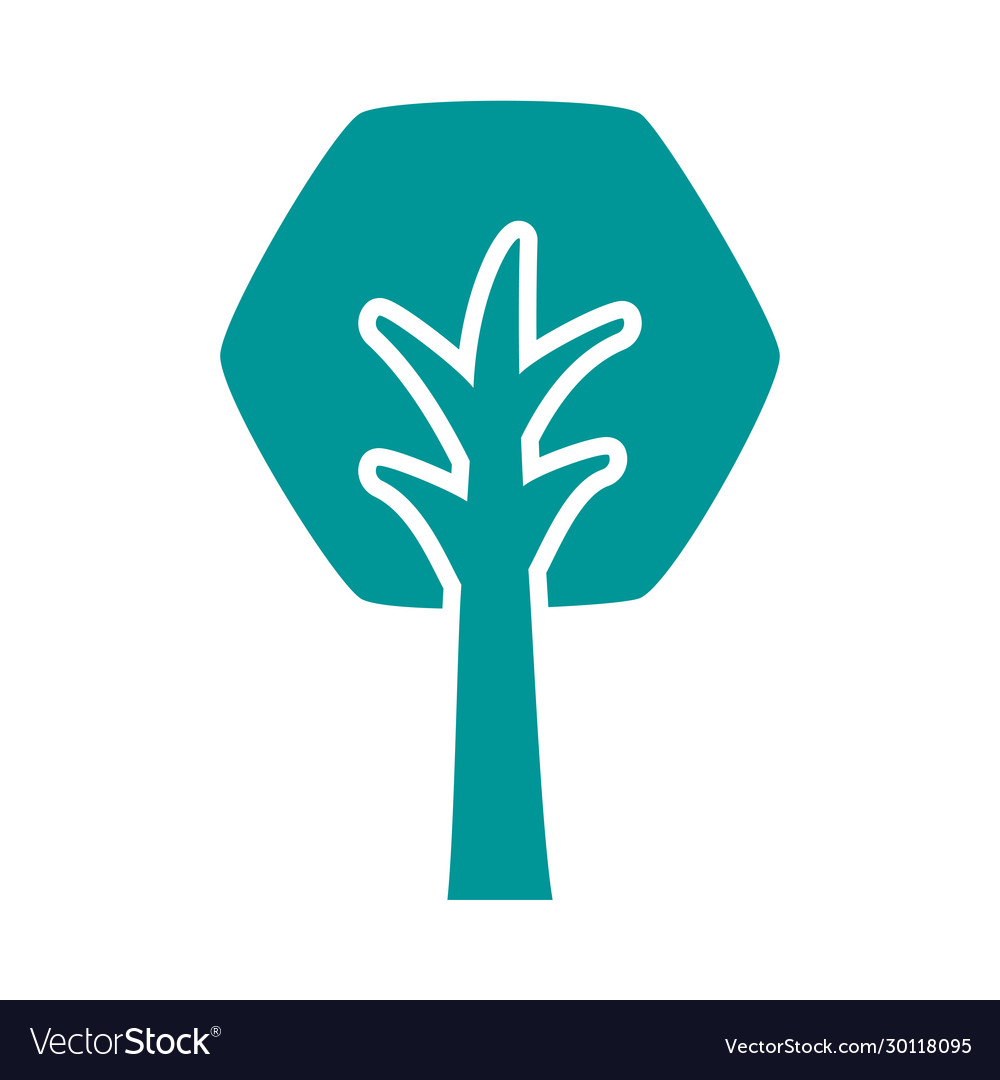 Tree plant forest silhouette style icon