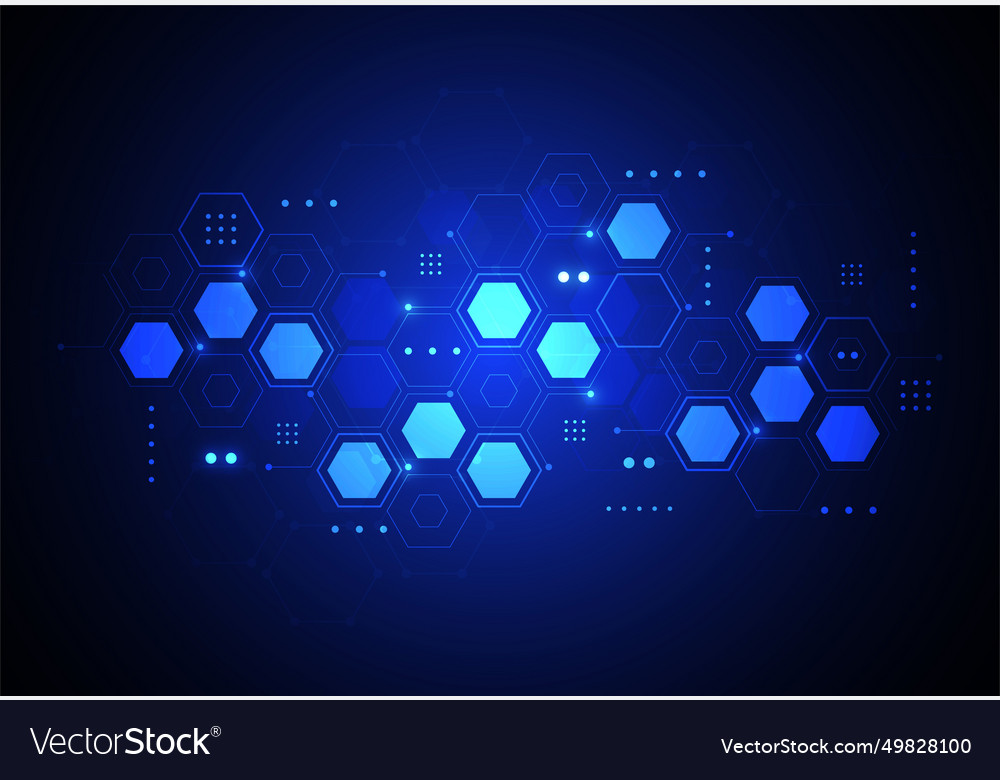 Abstract Hexagonal Molecular Structures Royalty Free Vector