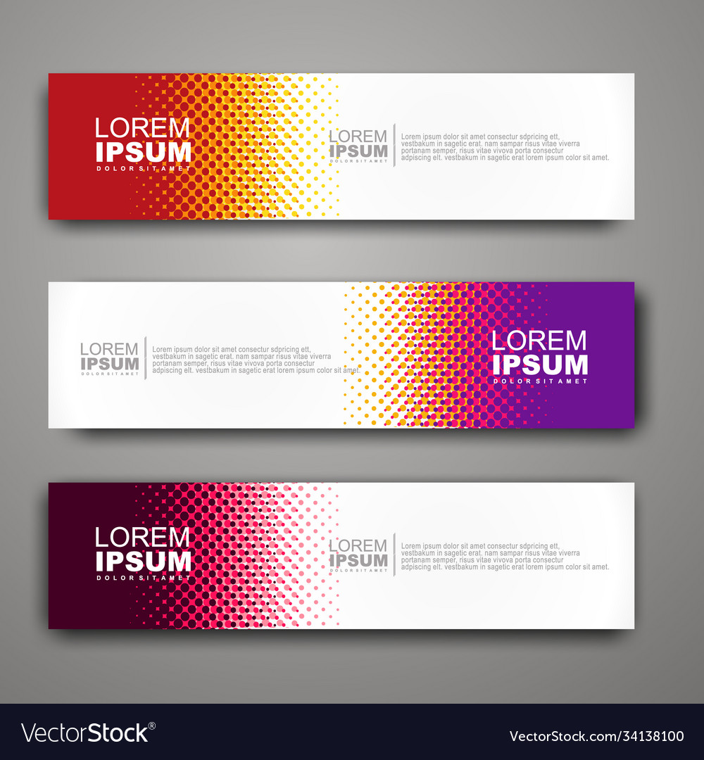 Abstract web banner design template with halftone