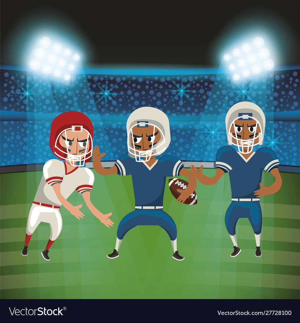 American football players playing characters vector image American football players playing characters