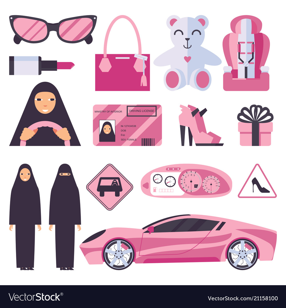 Arabic muslim women that have permission Vector Image