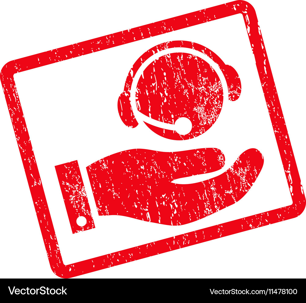 Call center service icon rubber stamp Royalty Free Vector