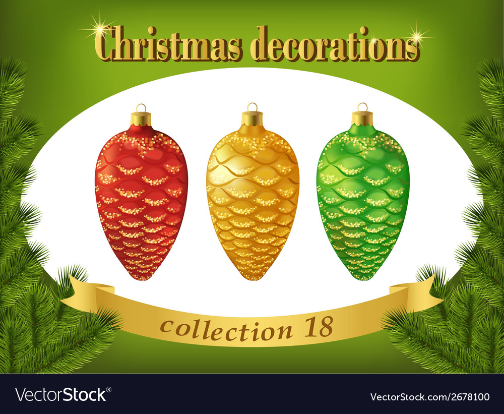 Christmas decorations collection of red gold