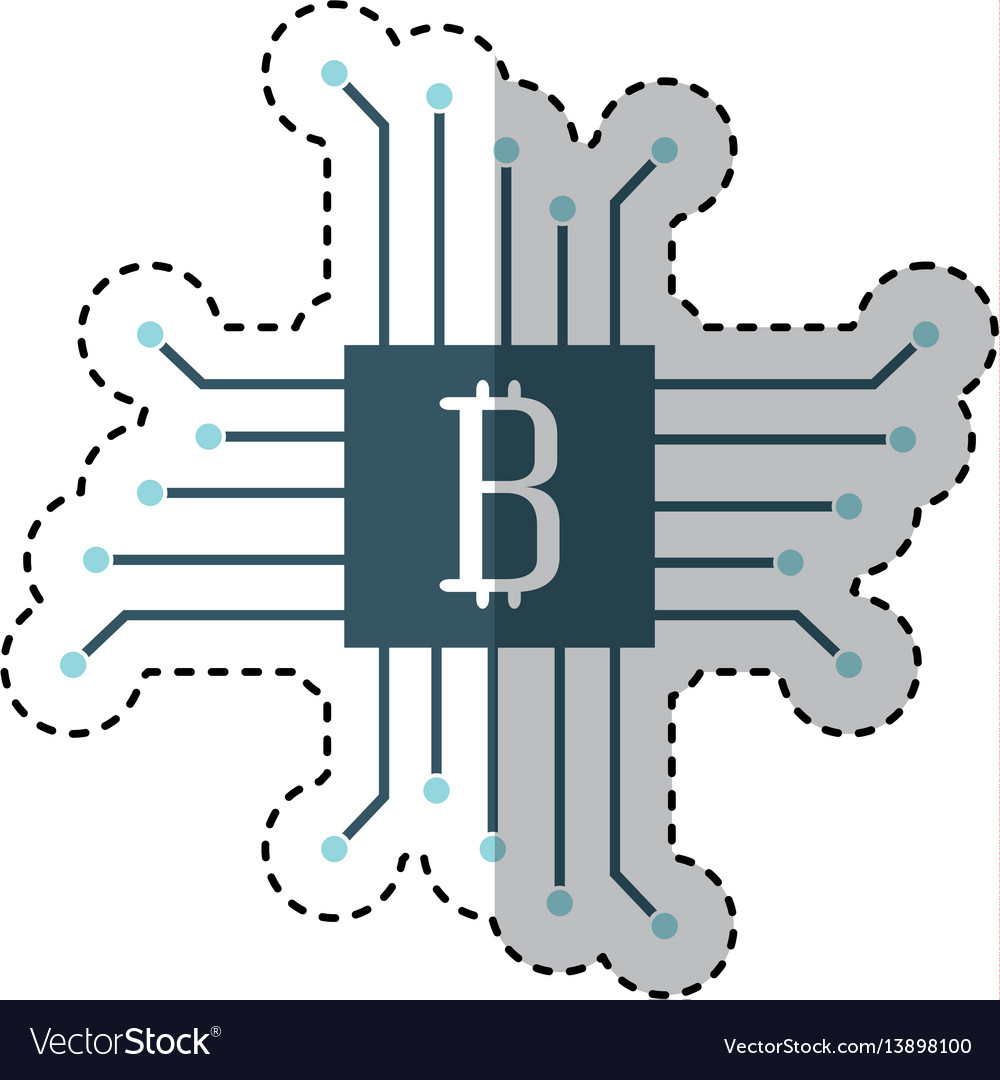 Circuit with bitcoin icon