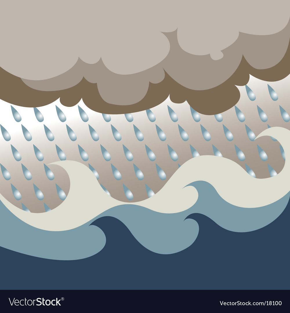 Clouds-waves-rain Royalty Free Vector Image - VectorStock