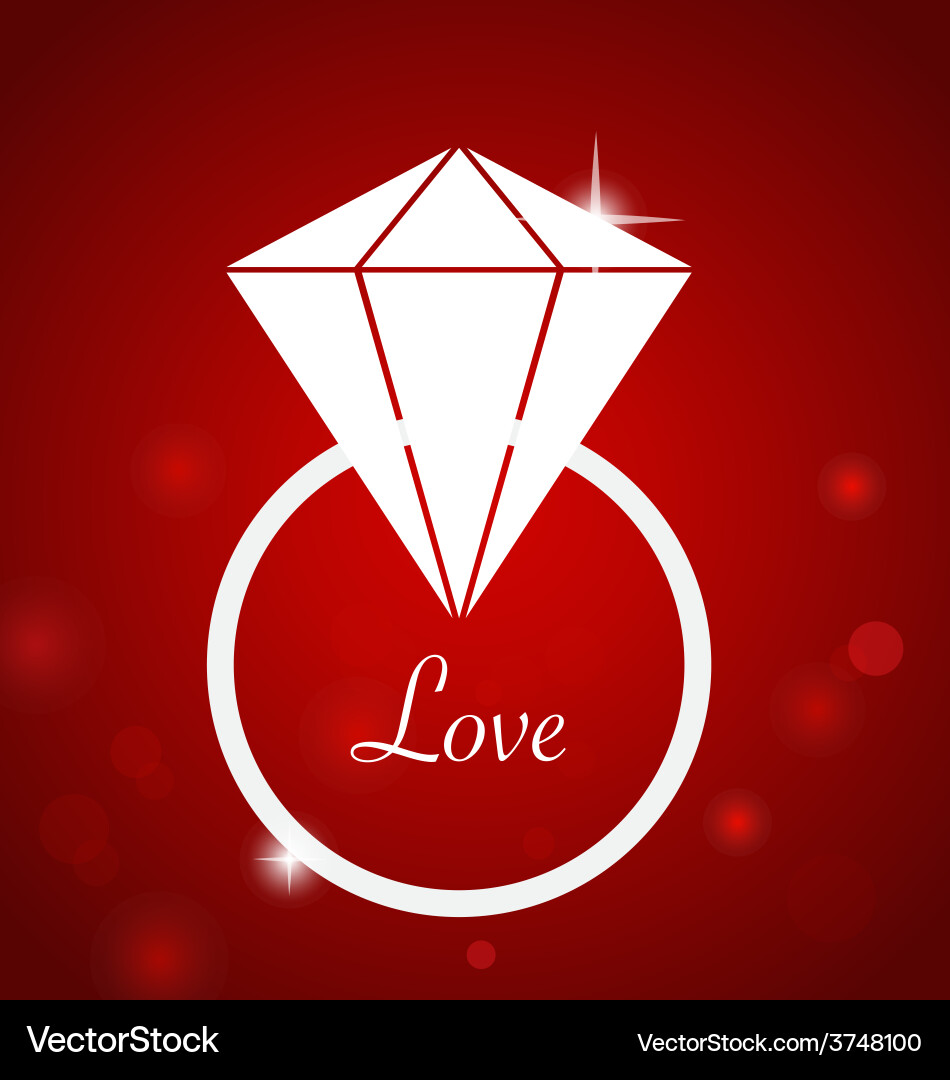Diamond engagement ring Royalty Free Vector Image