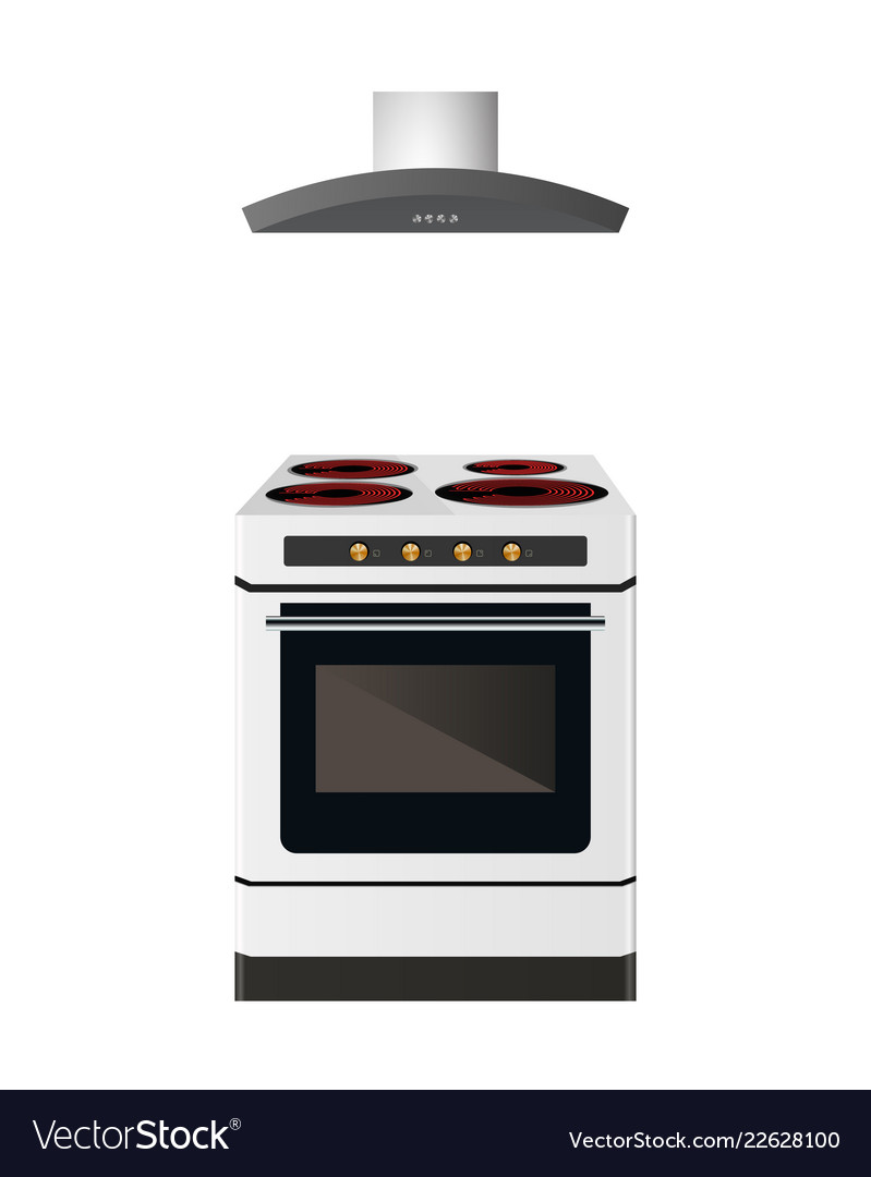Electric Cooker With Kitchen Hood Royalty Free Vector Image Electric Cooker With Kitchen Hood Vector Image
