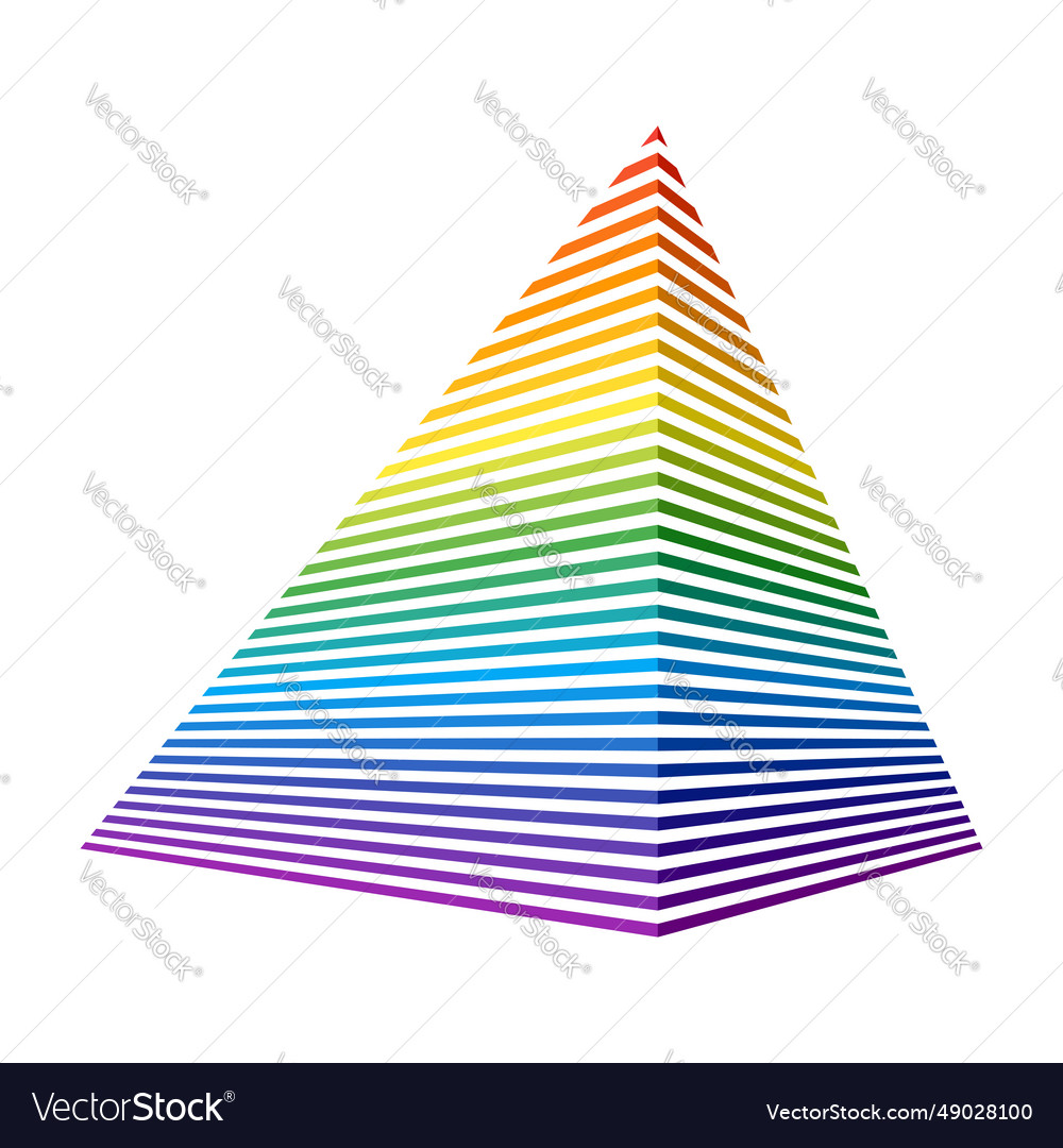 Full color spectrum stripes that makes a pyramid Vector Image