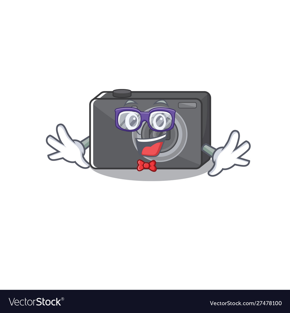 Geek digital camera isolated with character Vector Image Geek digital camera isolated with character