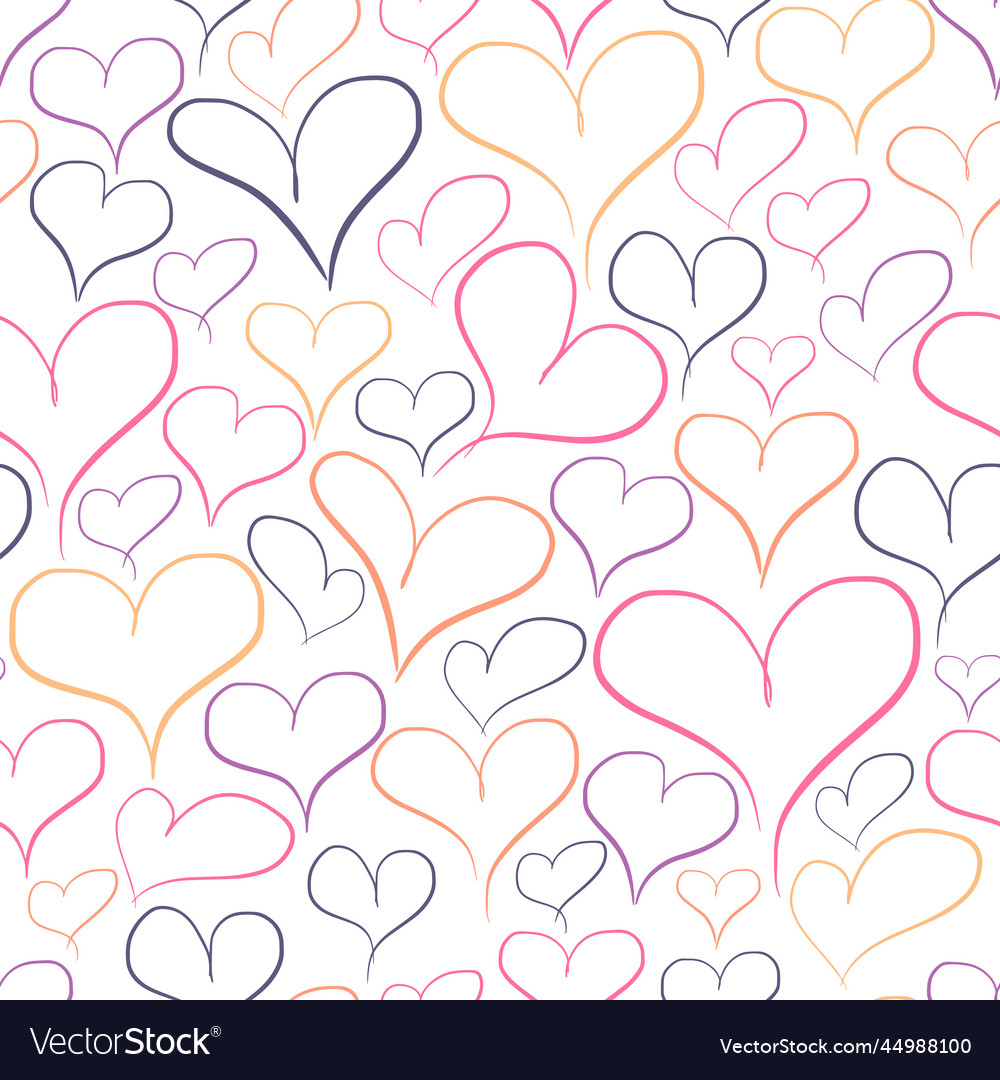 Heart seamless pattern design background vector image Heart seamless pattern design background