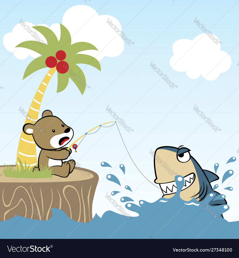 Little fishing shark in beach on blue sky