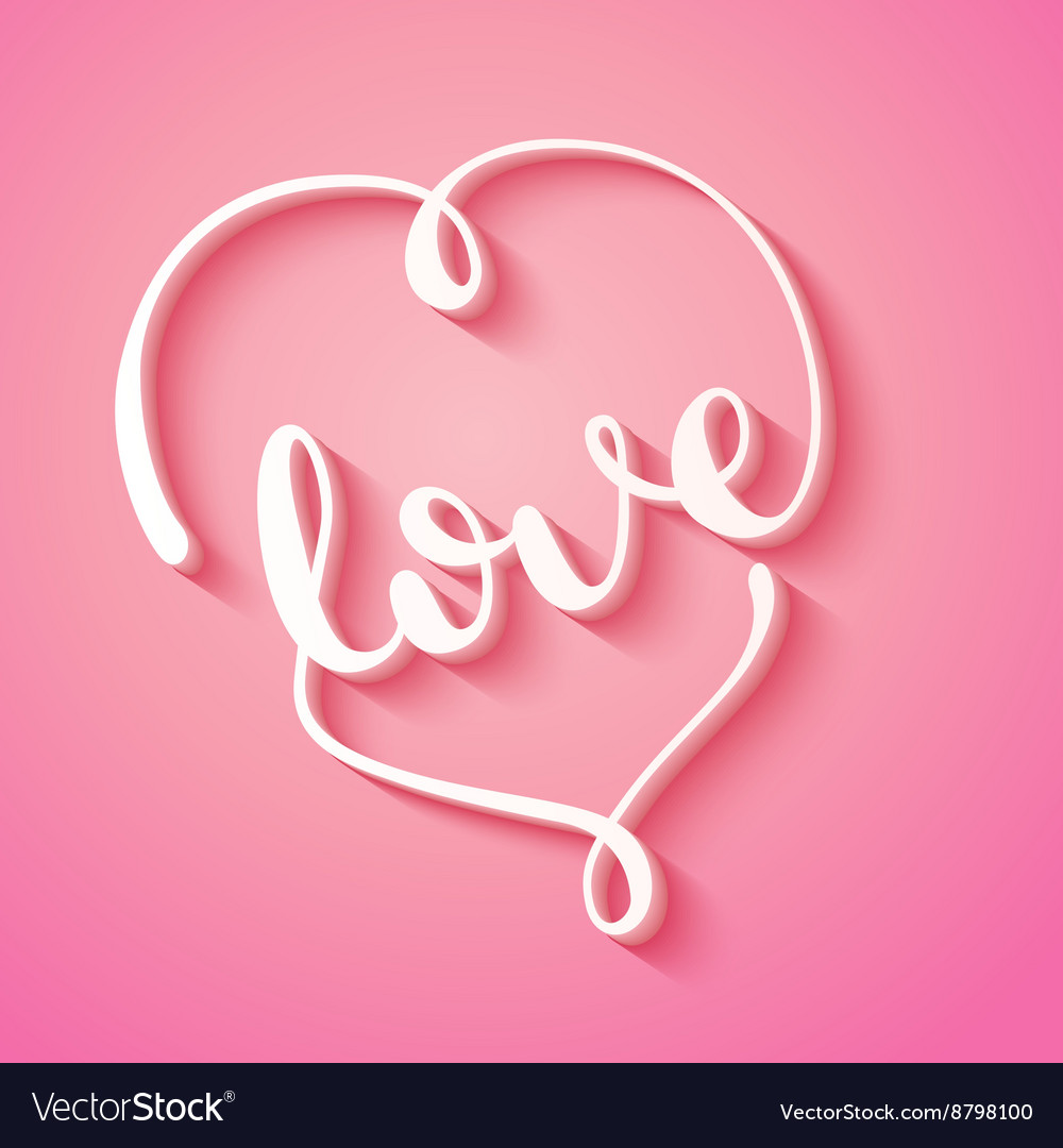 Love handmade calligraphy Royalty Free Vector Image