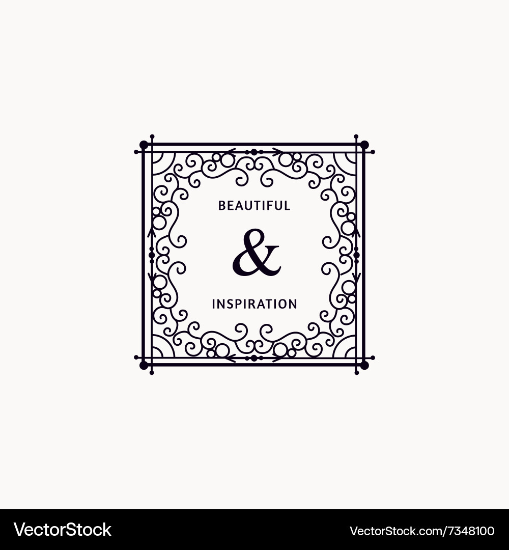 Monogram luxury frame Royalty Free Vector Image