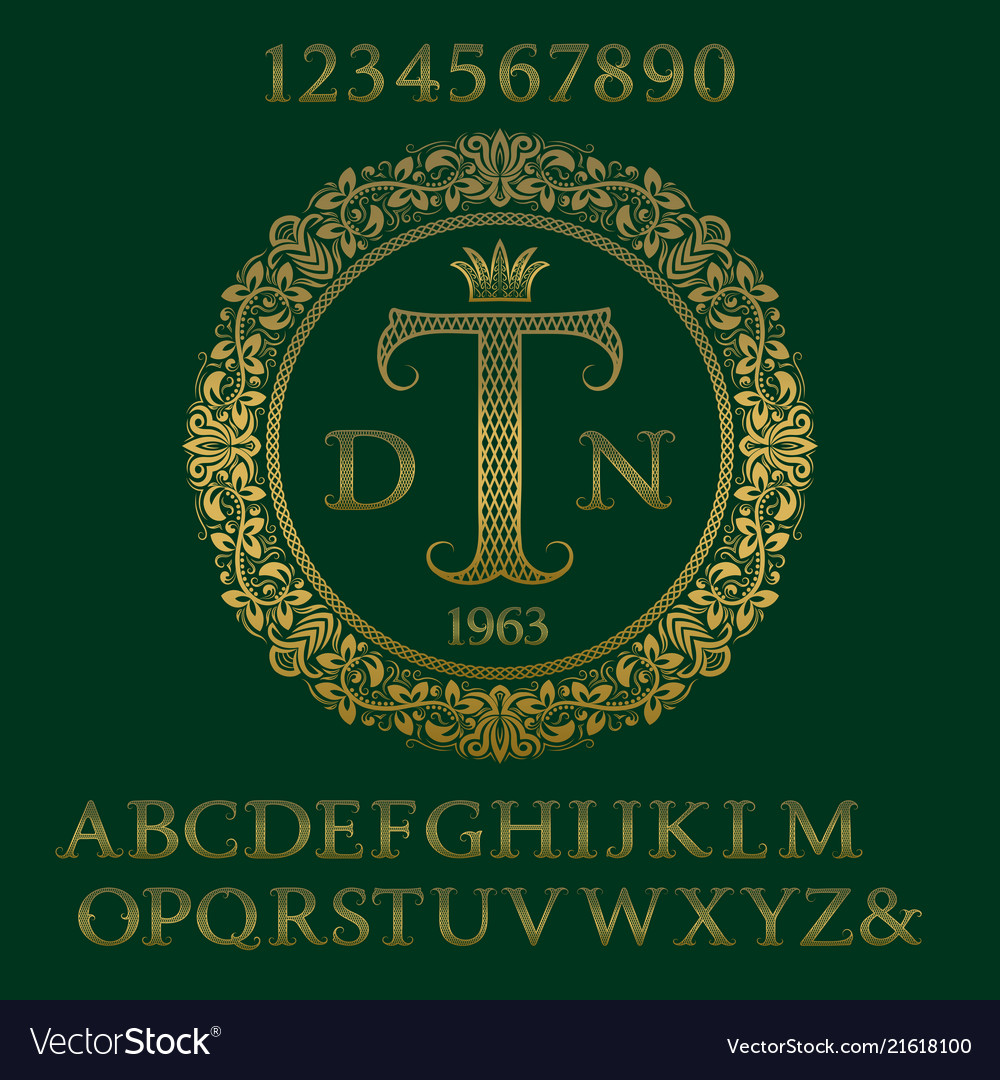 Ornate Gold Monogram Letter Set