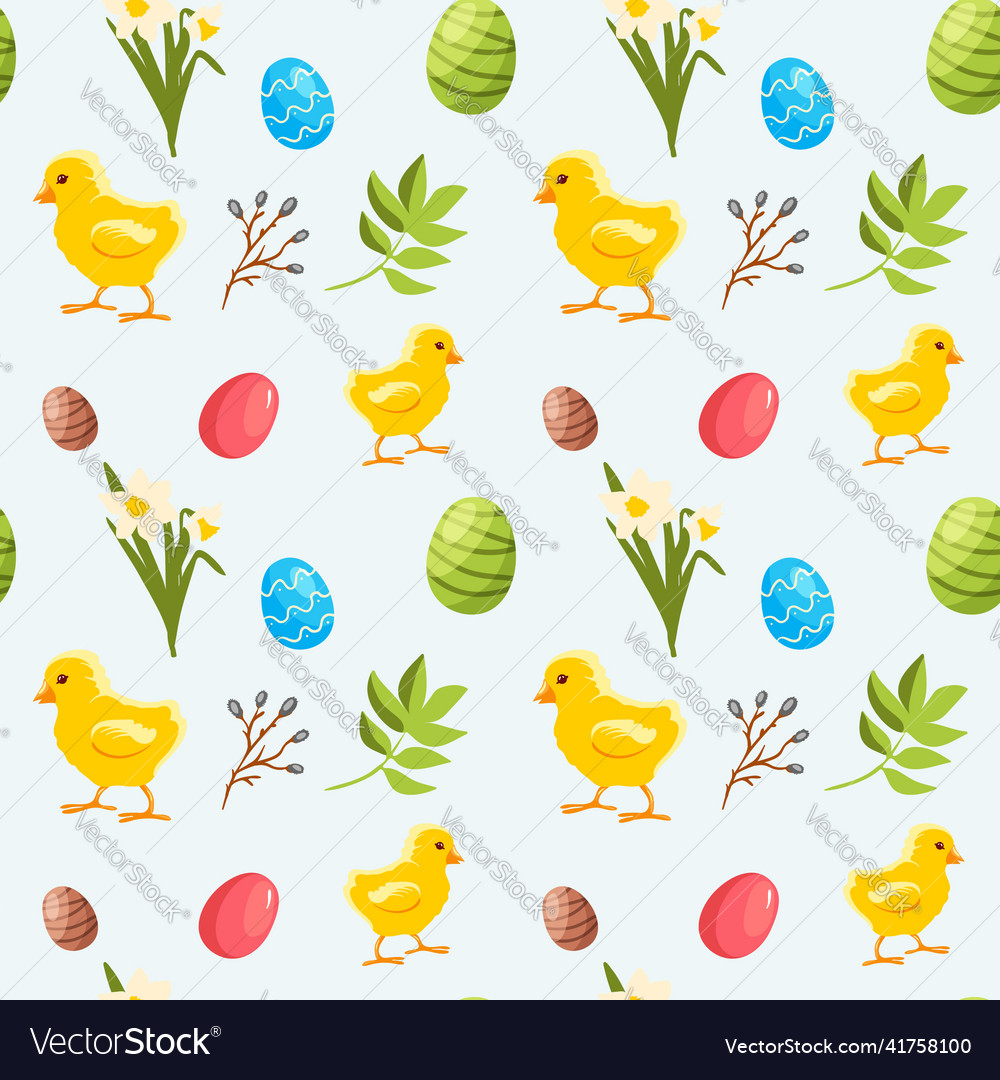 Seamless pattern with easter elements