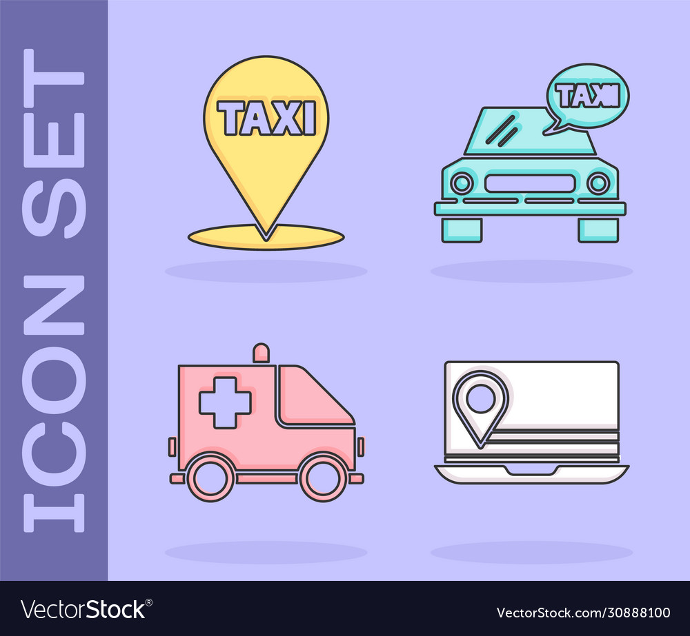 Set laptop with location marker map pointer