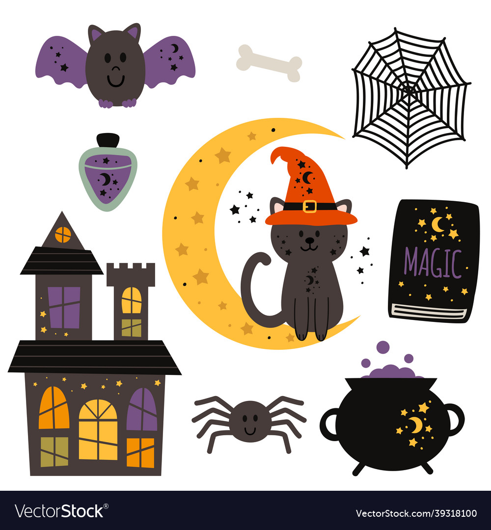 Spooky Magic Halloween Elements