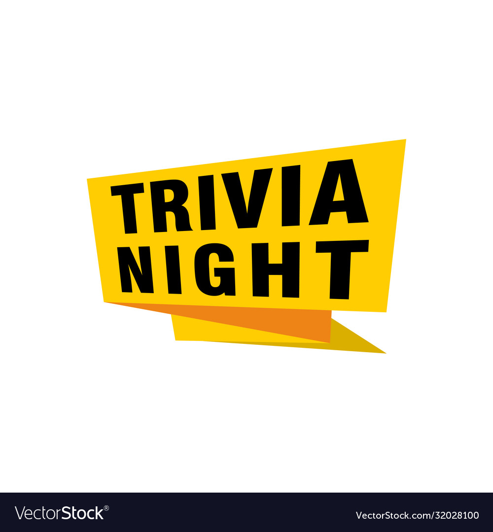 Trivia night labels banners ribbon design Vector Image