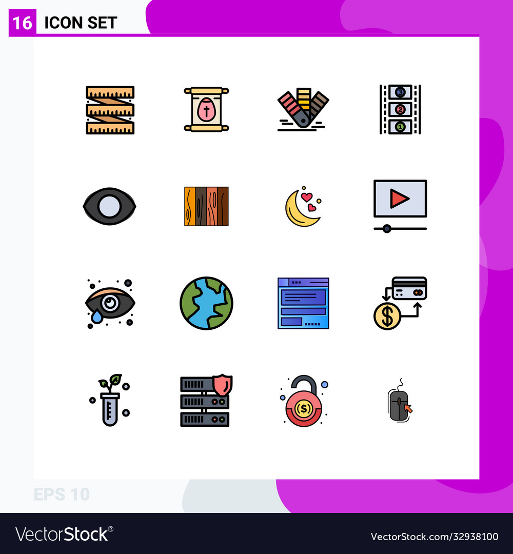 User interface pack 16 basic flat color filled