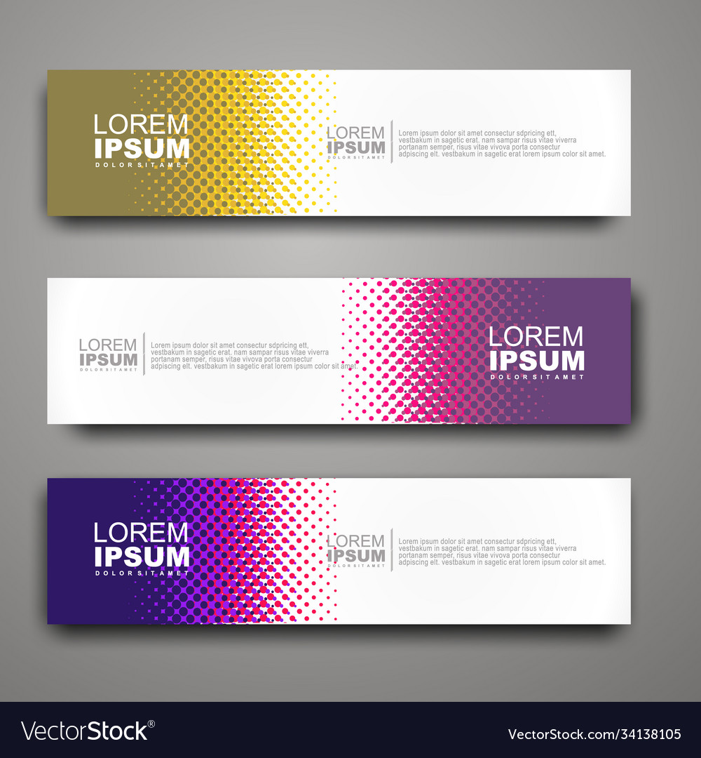 Abstract web banner design template with halftone Vector Image Abstract web banner design template with halftone