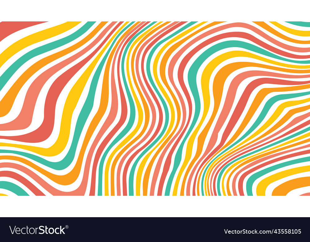 Acid wave rainbow line backgrounds in 1970s 1960s vector image Acid wave rainbow line backgrounds in 1970s 1960s