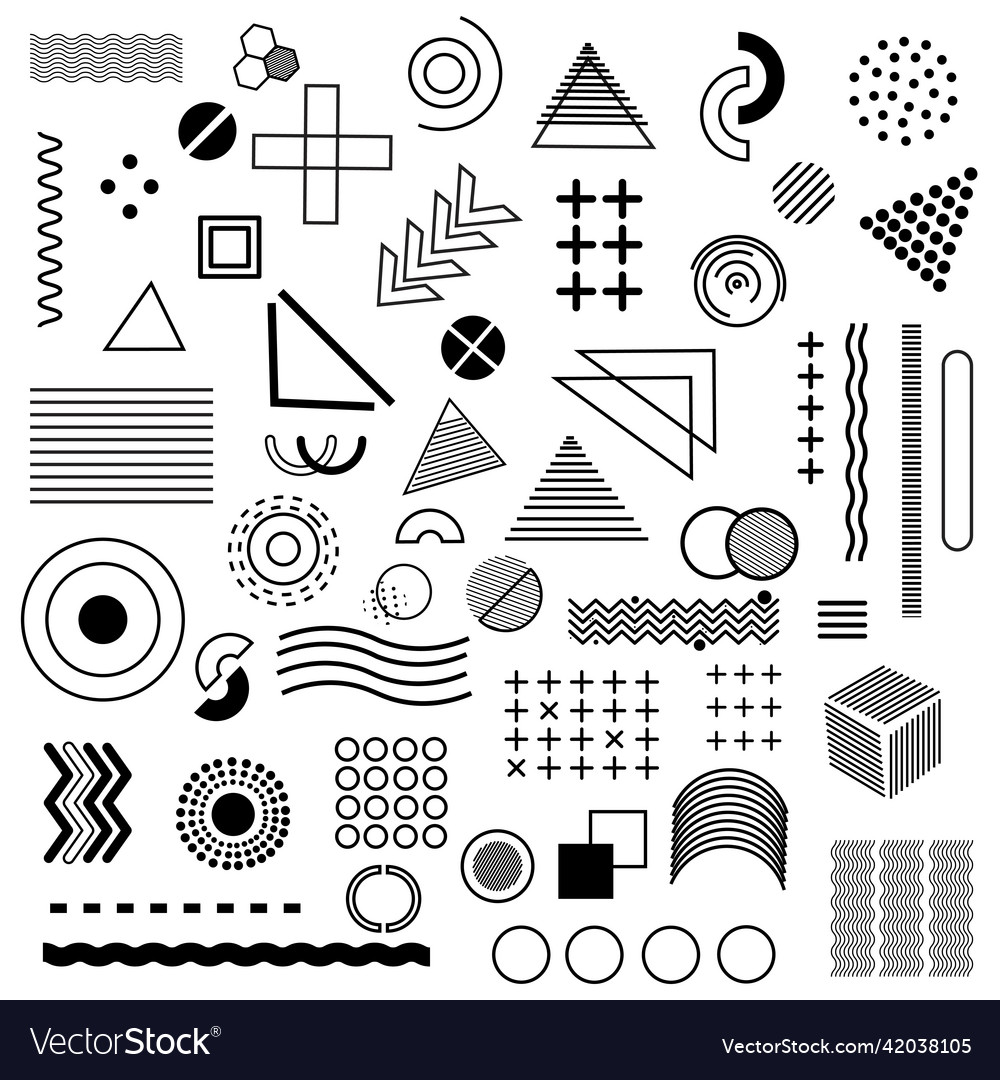 Big set of different abstract elements vector image Big set of different abstract elements