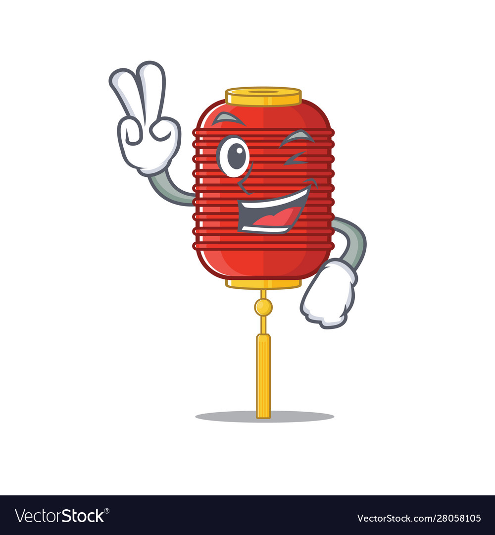 Chinese lantern character cartoon style with two