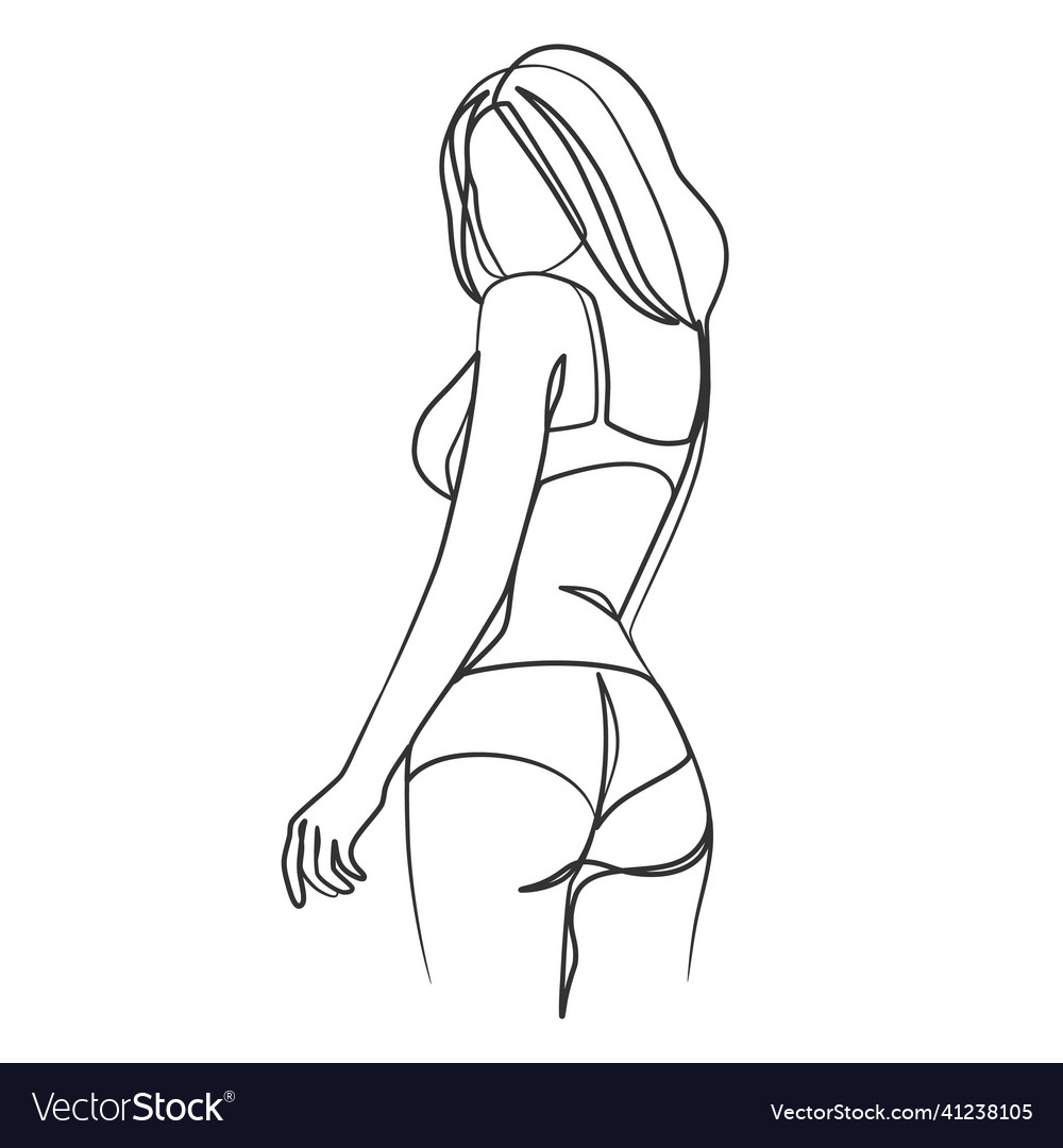 Continuous one line art drawing of woman body