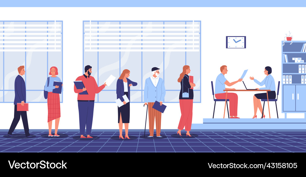 Document service queue composition Royalty Free Vector Image